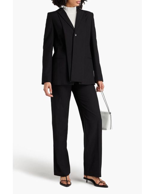 Tibi Black Wool-twill Blazer