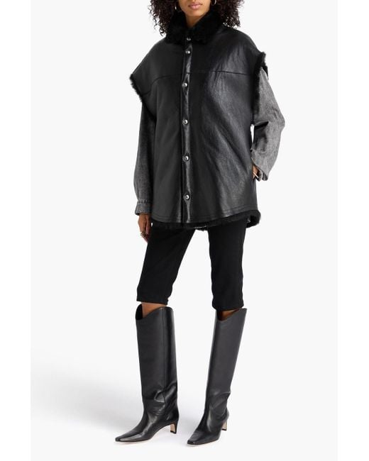 IRO Black Shearling Vest