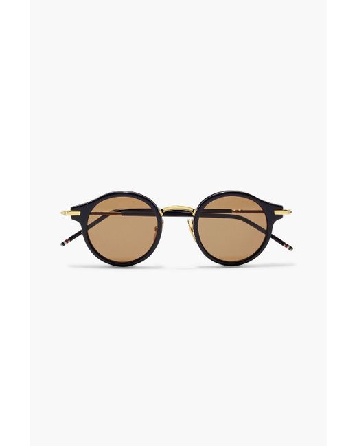 Thom Browne Blue Round-frame Gold-tone And Acetate Sunglasses for men