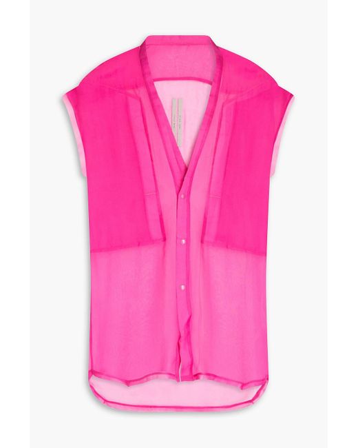 Rick Owens Pink Hemd aus seidenchiffon