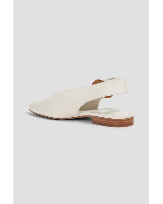 Vince White Cecily Leather Slingback Point-toe Flats