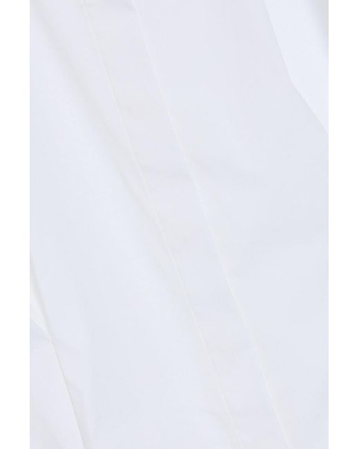 Theory White Cotton-blend Poplin Shirt