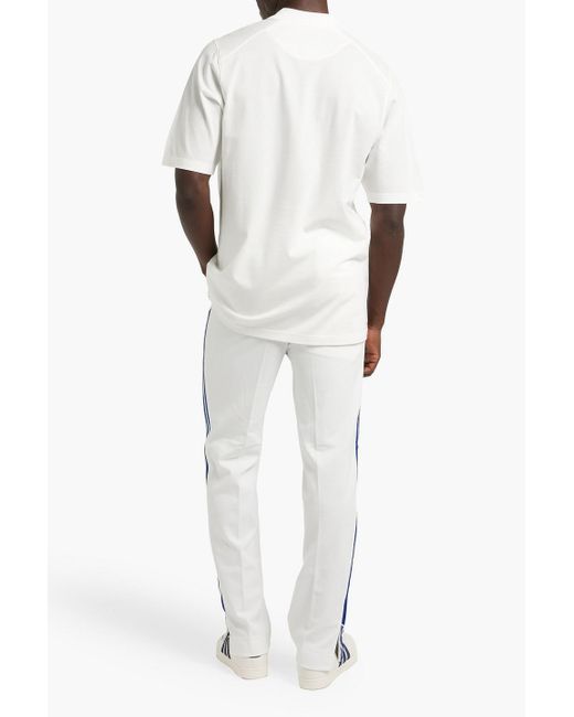 Y-3 White Appliquéd Cotton-piqué Polo Shirt for men