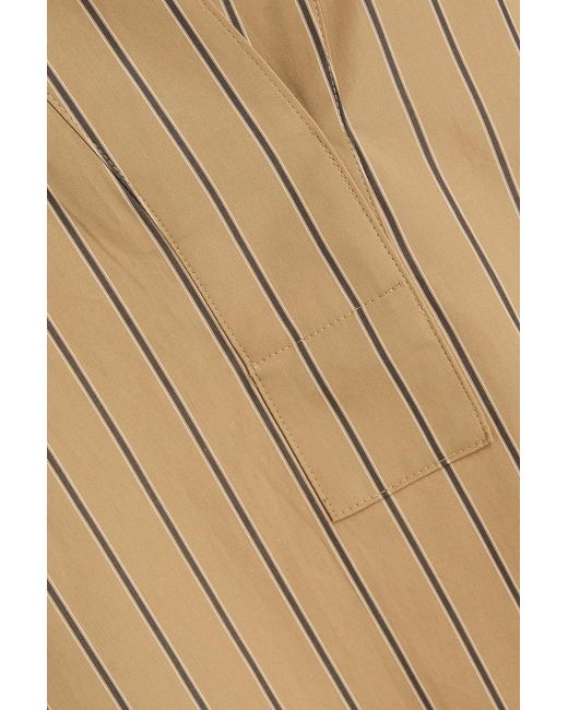 Vince Natural Striped Cotton-Poplin Blouse