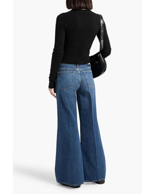 Re/done Blue Mid-Rise Flared Jeans
