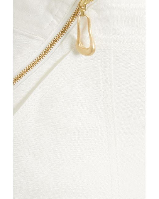 Aje. White Esprit Linen-blend Shorts