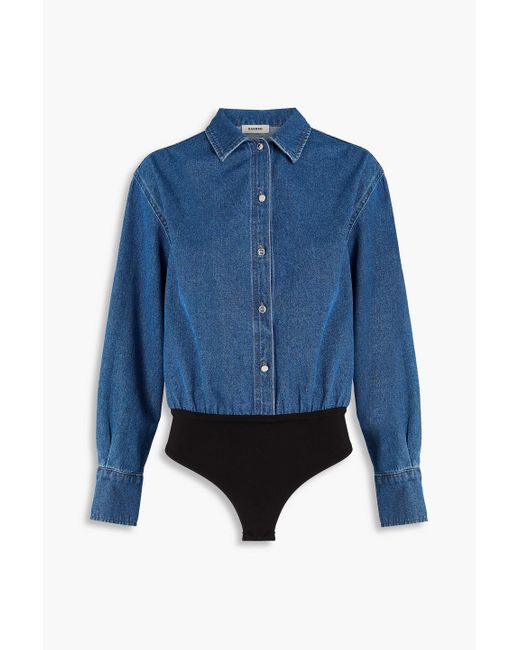 Sandro Blue Denim Bodysuit