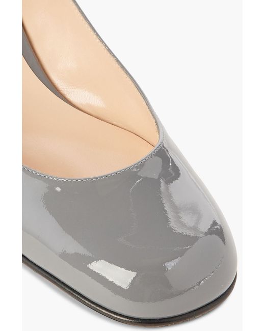 Sergio Rossi Gray Patent-leather Mary Jane Pumps