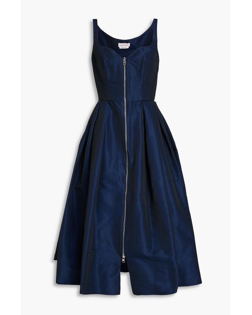 McQueen Blue Faille Midi Dress