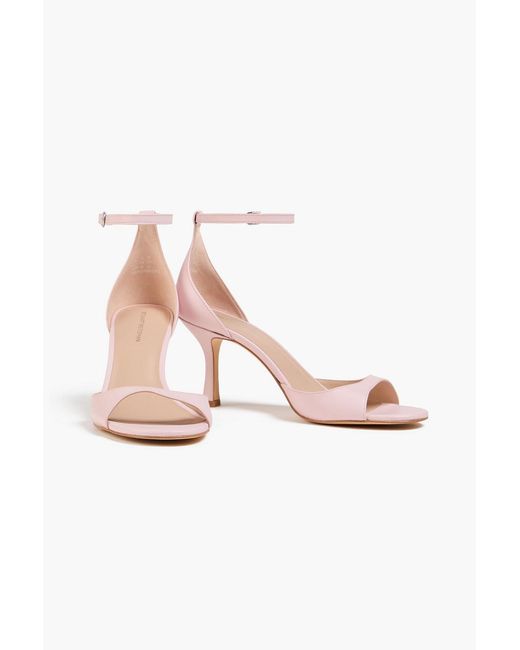 Stuart Weitzman Pink Isla 75 Leather Sandals