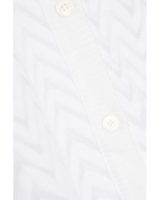Missoni White Button-detailed Crochet-knit Dress