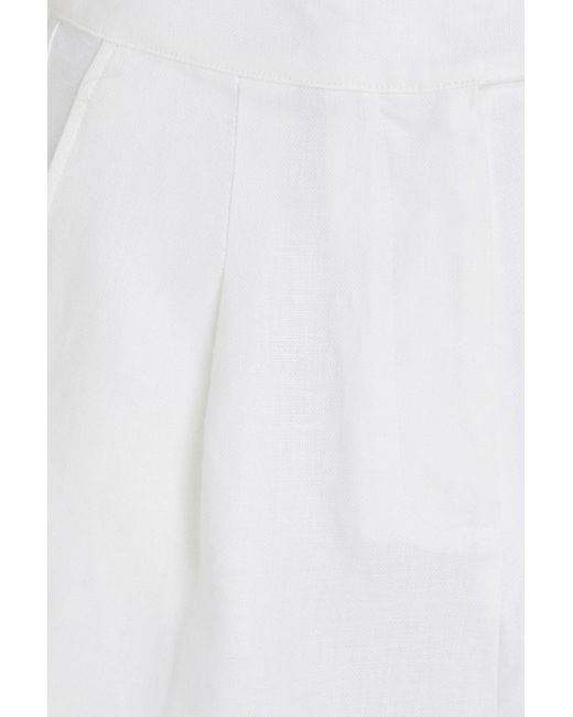 Bondi Born White Antigua Linen Shorts