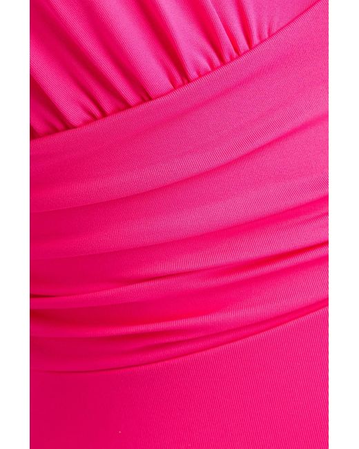 Melissa Odabash Pink Panarea Ruched Swimsuit