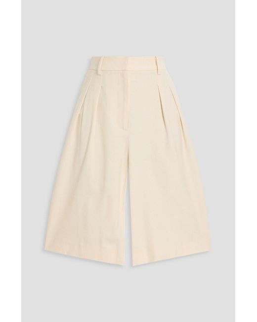 Maje Natural Pleated Woven Shorts