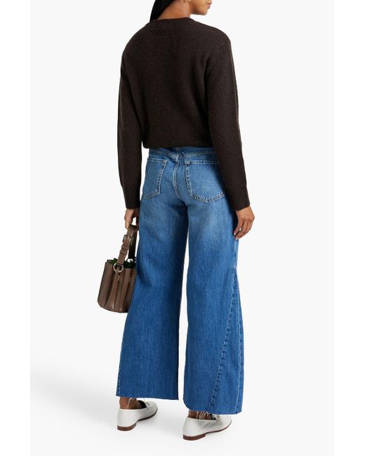 FRAME Blue Le baggy Palazzo Cropped Mid-rise Wide-leg Jeans