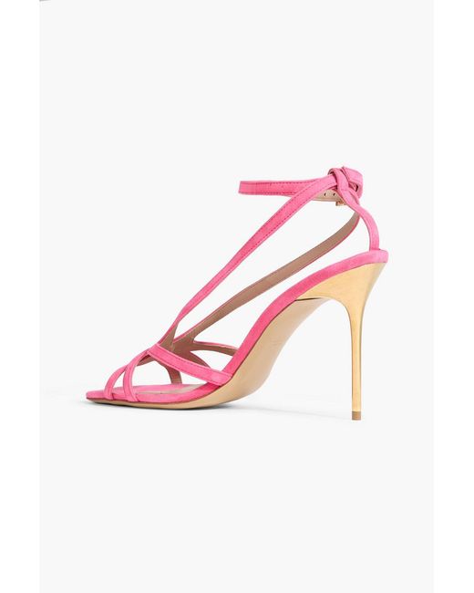 Balmain Pink Ruby Suede Sandals