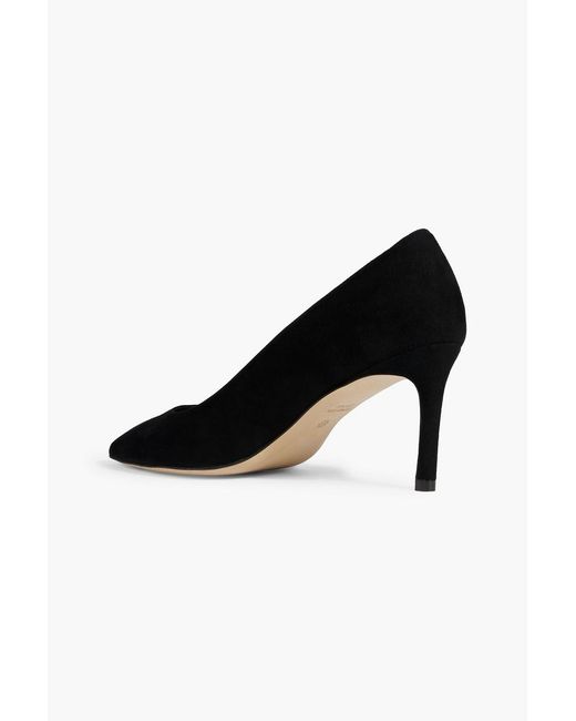 Stuart Weitzman Black Leigh 75 Suede Pumps
