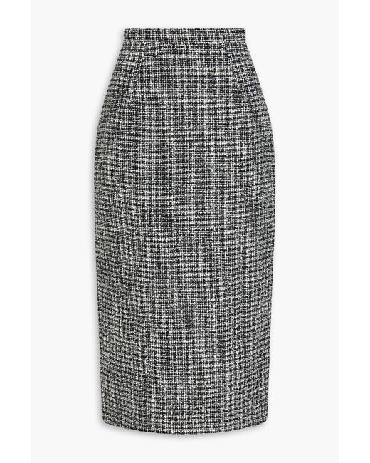Emilia Wickstead Gray Lorelei Bouclé-Tweed Midi Pencil Skirt