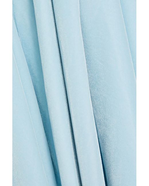 Valentino Garavani Blue Cutout Silk-velvet Midi Dress