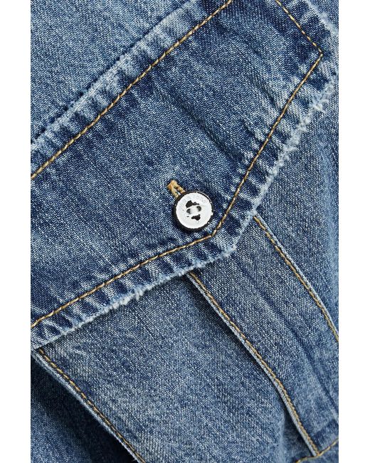 Rag & Bone Blue Belted Denim Mini Dress