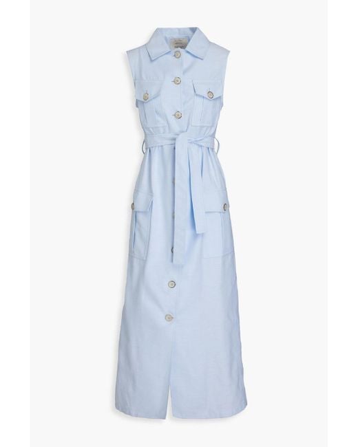 Giuliva Heritage Blue Mary Angel Cotton-piqué Midi Shirt Dress