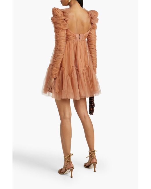 zimmermann ruched tulle mini dress Tulle Ruched Mini Dress