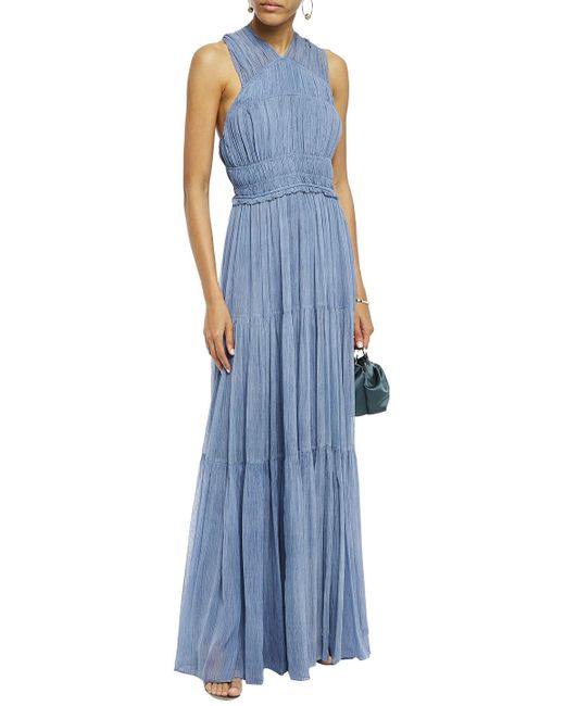 floral tiered twist back maxi dress