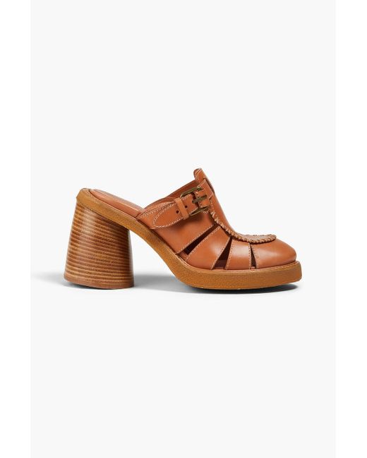 Zimmermann Brown Buckled Leather Mules