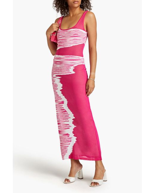 Missoni Pink Intarsia-knit Maxi Dress