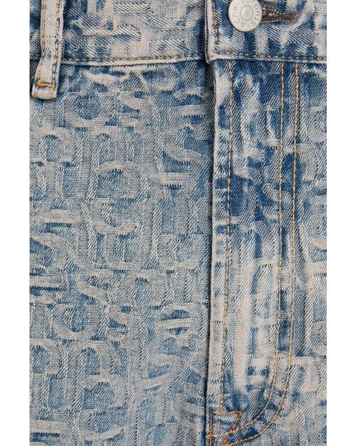 Acne Gray Jacquard High-Rise Bootcut Jeans