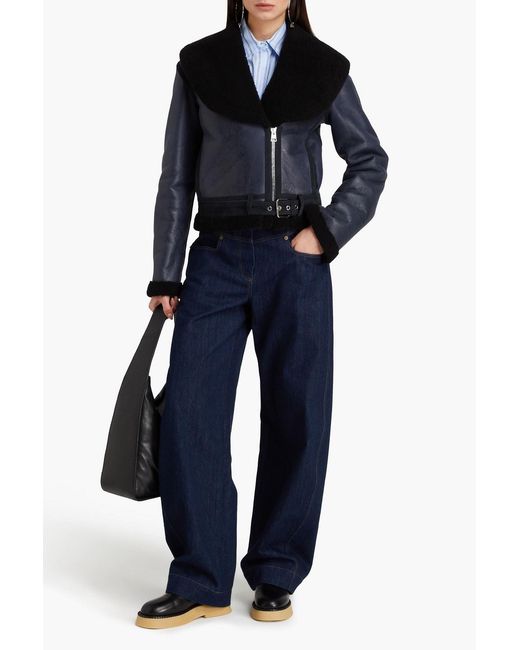J.W. Anderson Black Shearling Biker Jacket