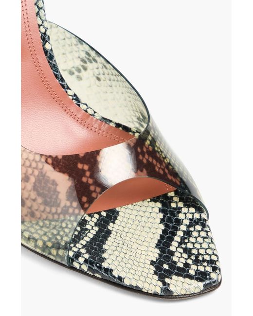 AMINA MUADDI Multicolor Alexa Snake-Print Pvc Mules