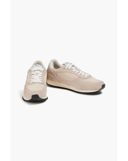 Rag & Bone White Drift Runner Suede Sneakers
