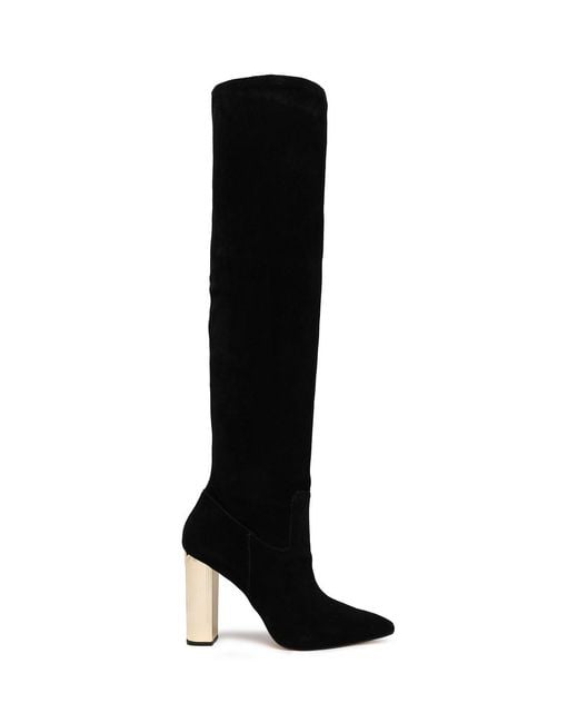 MICHAEL Michael Kors Black Paloma Tone-Trimmed Suede Over-The-Knee Boots