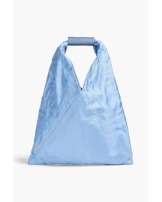 MM6 by Maison Margiela Blue Tote bag aus shell mit lederbesatz
