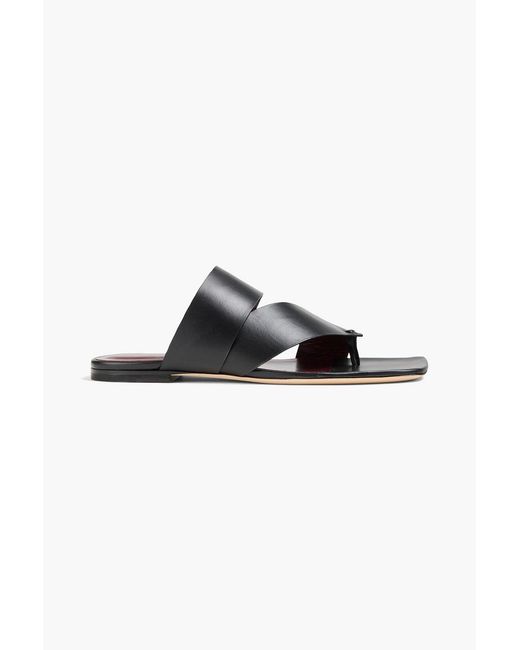Staud Black Fly Leather Sandals