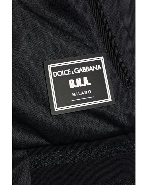 Dolce & Gabbana Black Appliquéd Satin-jersey Jacket for men
