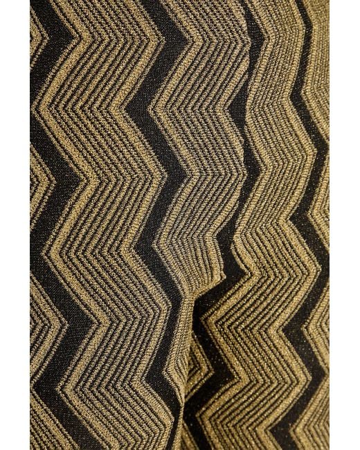 Missoni Metallic Hose mit weitem bein aus häkelstrick in -optik