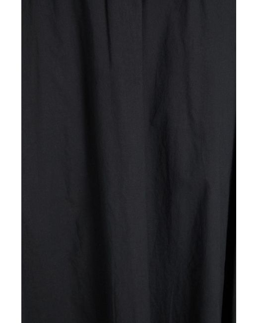 By Malene Birger Black Pheobes Lace-trimmed Cotton-poplin Midi Skirt