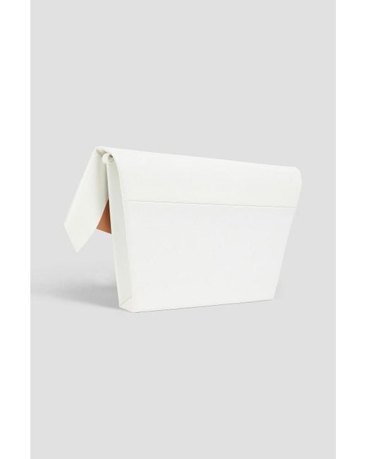 Maison Margiela White Snatched Glossed-Leather Clutch