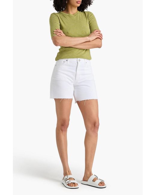 Rag & Bone White Kaia Denim Shorts