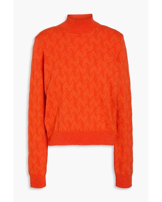 Missoni Orange Wool And Cashmere-Blend Turtleneck Sweater