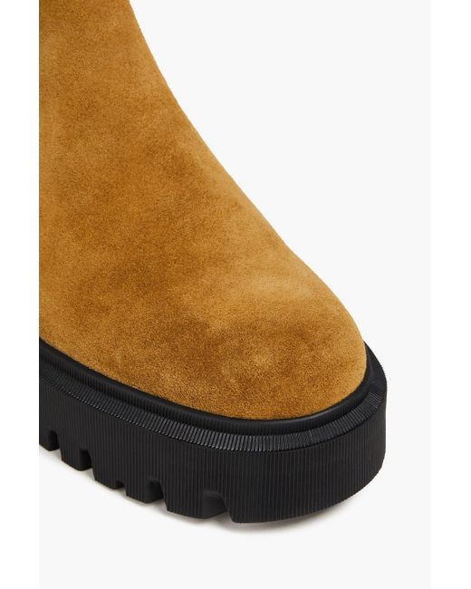 Maje Brown Suede Chelsea Boots