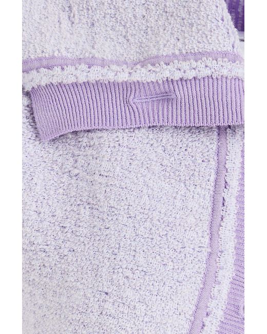 Jacquemus Purple Bouclé-knit Wool Cardigan