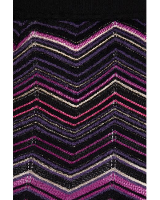 Missoni Purple Brushed Wool-blend Mini Skirt