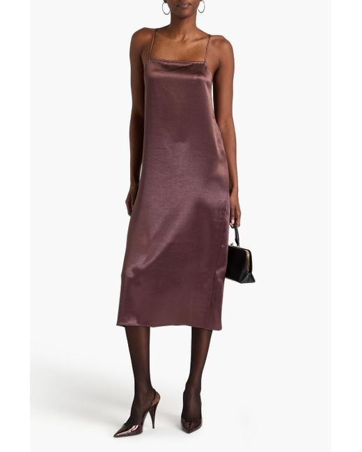 Tibi Purple Satin-crepe Midi Slip Dress