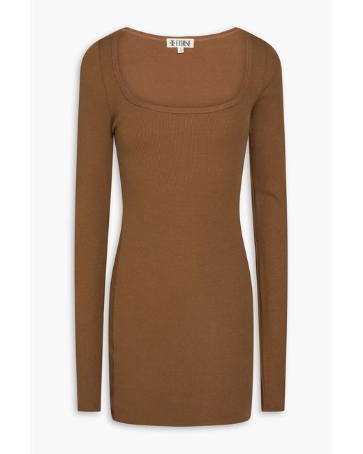 eterne brown dress Long Sleeve Crewneck Dress | TERNE