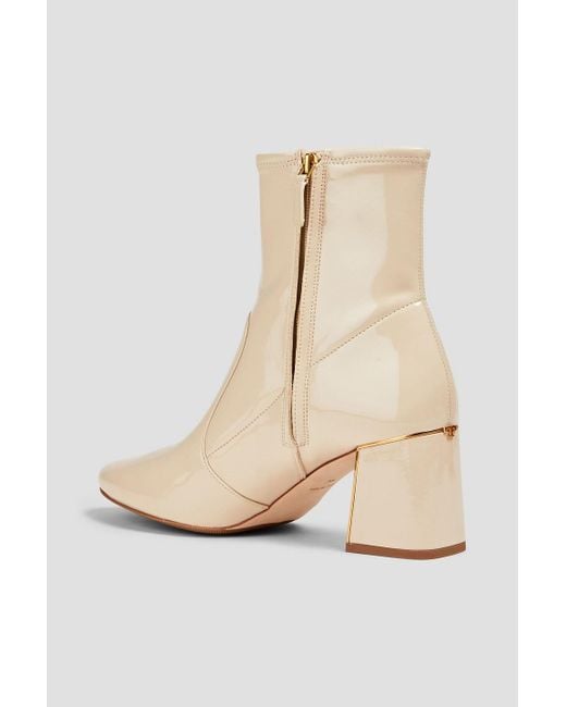 Tory Burch Natural Patent-leather Ankle Boots