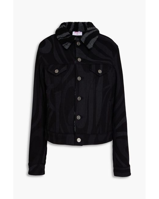 Emilio Pucci Black Printed Denim Jacket
