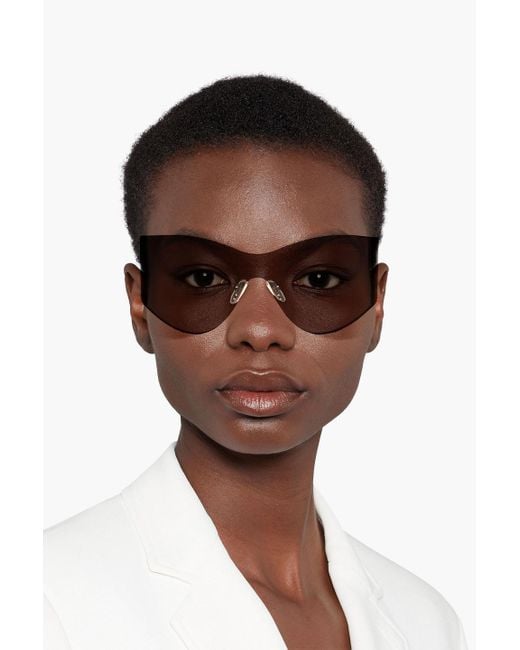 Balenciaga Gray Rahmenlose sonnenbrille mit eckigem rahmen aus azetat